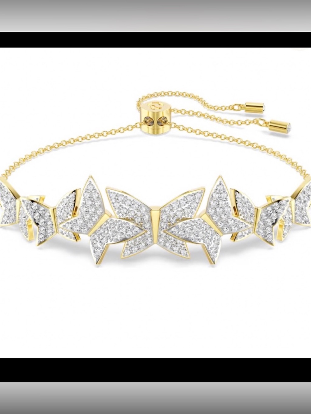 Swarovski Idyllia Lilia‎ bracelet Butterfly, White, Gold-tone plated NWT